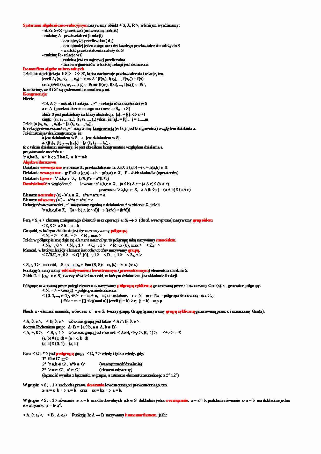 Abstrakcja (systemem algebraiczno-relacyjny) - strona 1