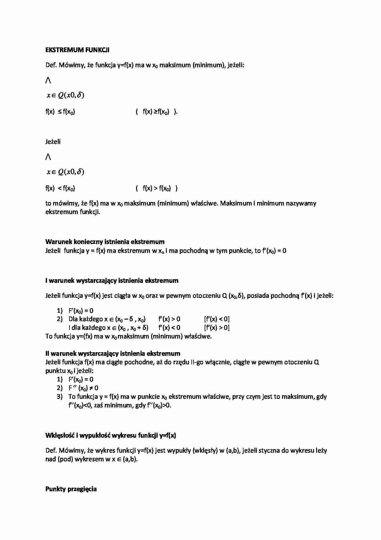 Ekstremum funkcji i całki - strona 1