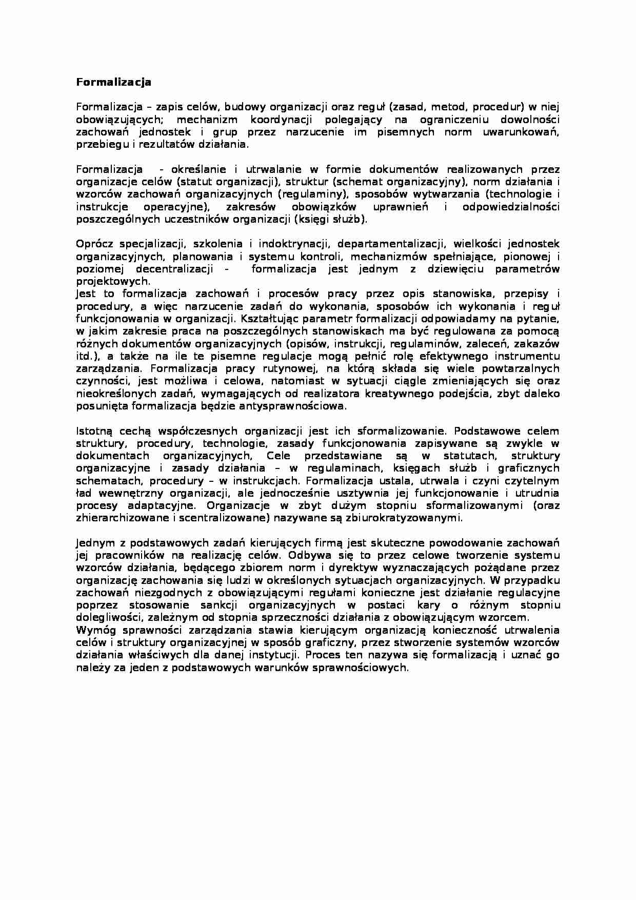 Formalizacja - wykład - strona 1