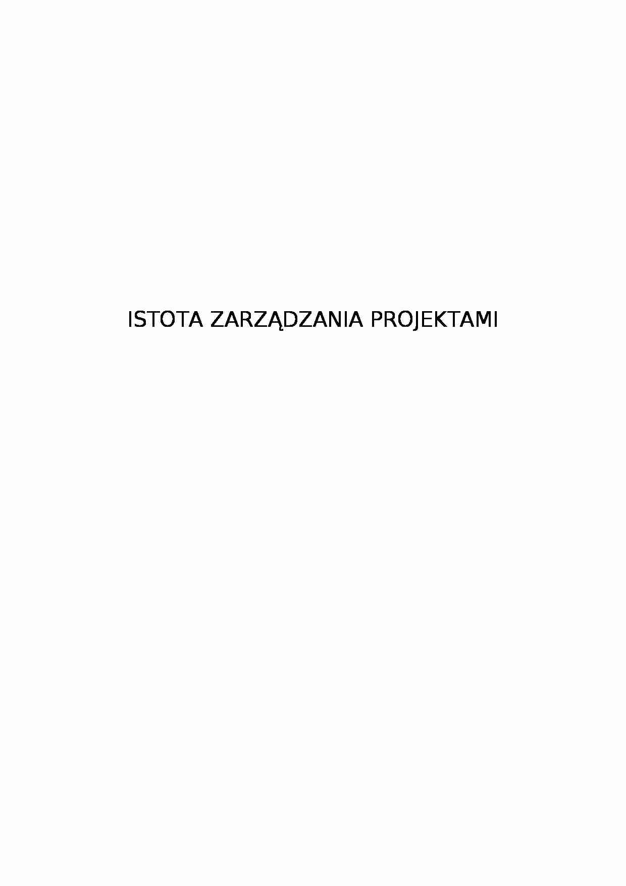 Istota zarzadzania projektami - strona 1