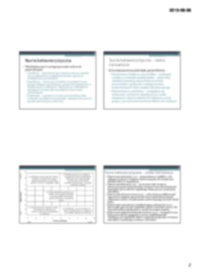 Przywództwo i kierowanie - Teoria behawiorystyczna - strona 2