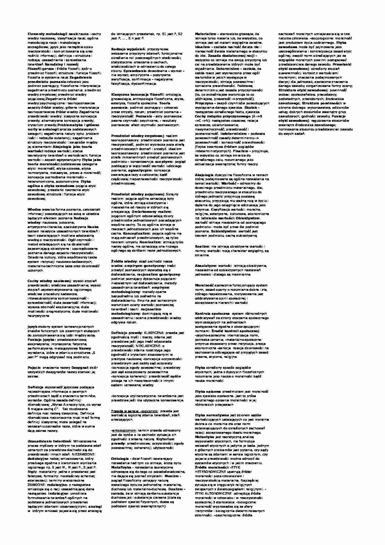 Wiedza - opracowanie wykładu - strona 1
