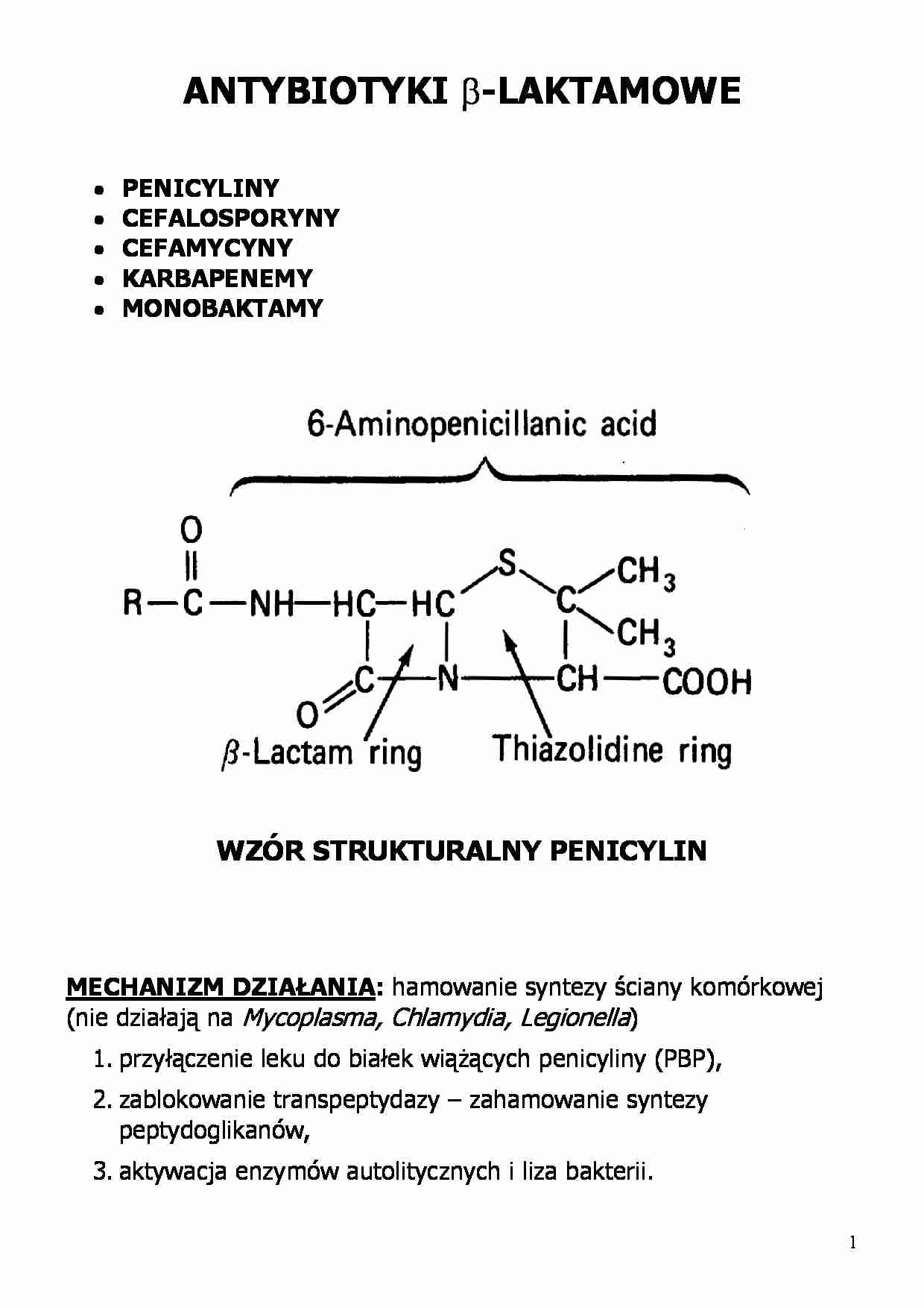 Beta-laktamy - strona 1