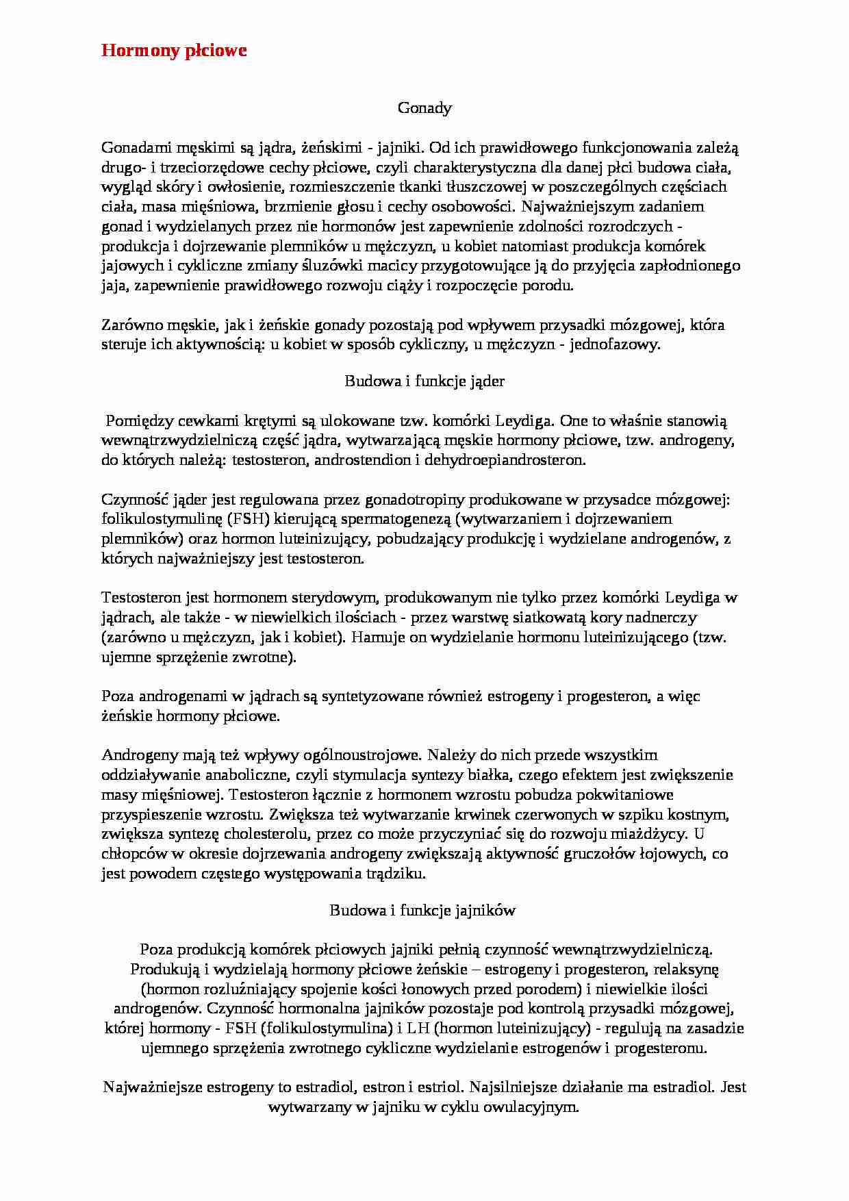 Hormony płciowe - strona 1