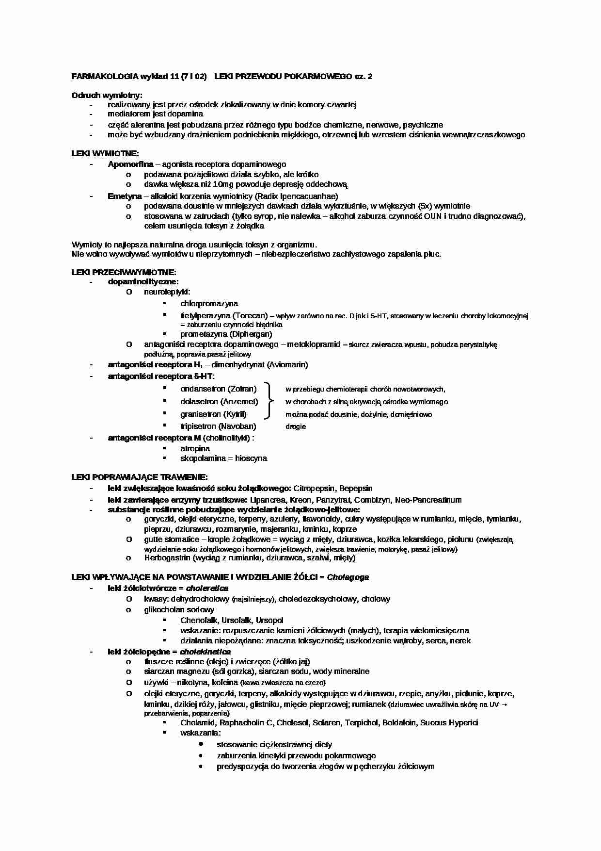 Leki przewodu pokarmowego - strona 1