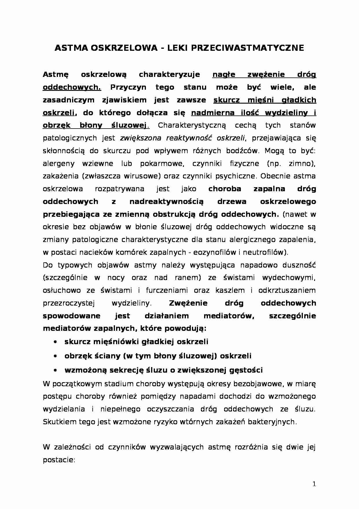 leki przeciwastmatyczne - strona 1