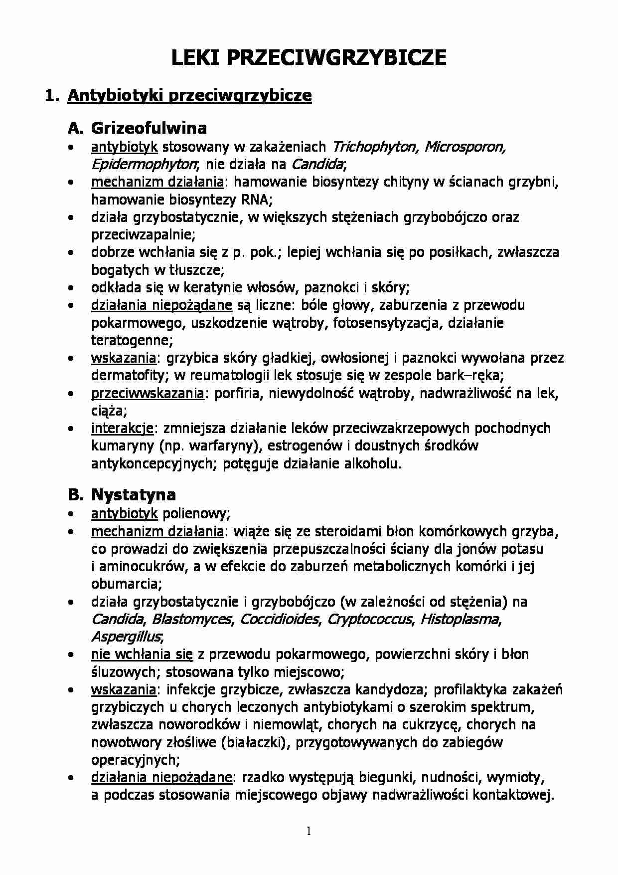 Leki przeciwgrzybicze - strona 1
