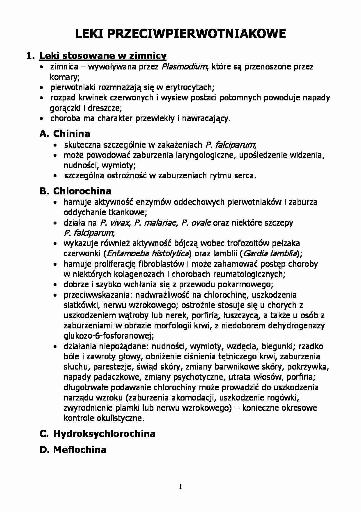 Leki przeciwpasożytnicze - strona 1