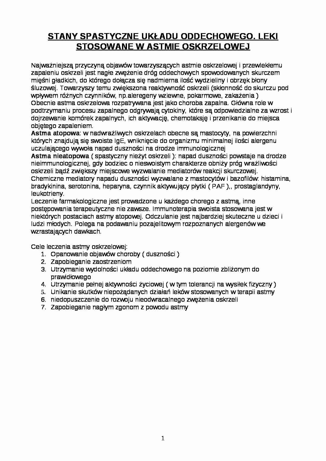 Stany spastyczne ukladu oddechowego - strona 1