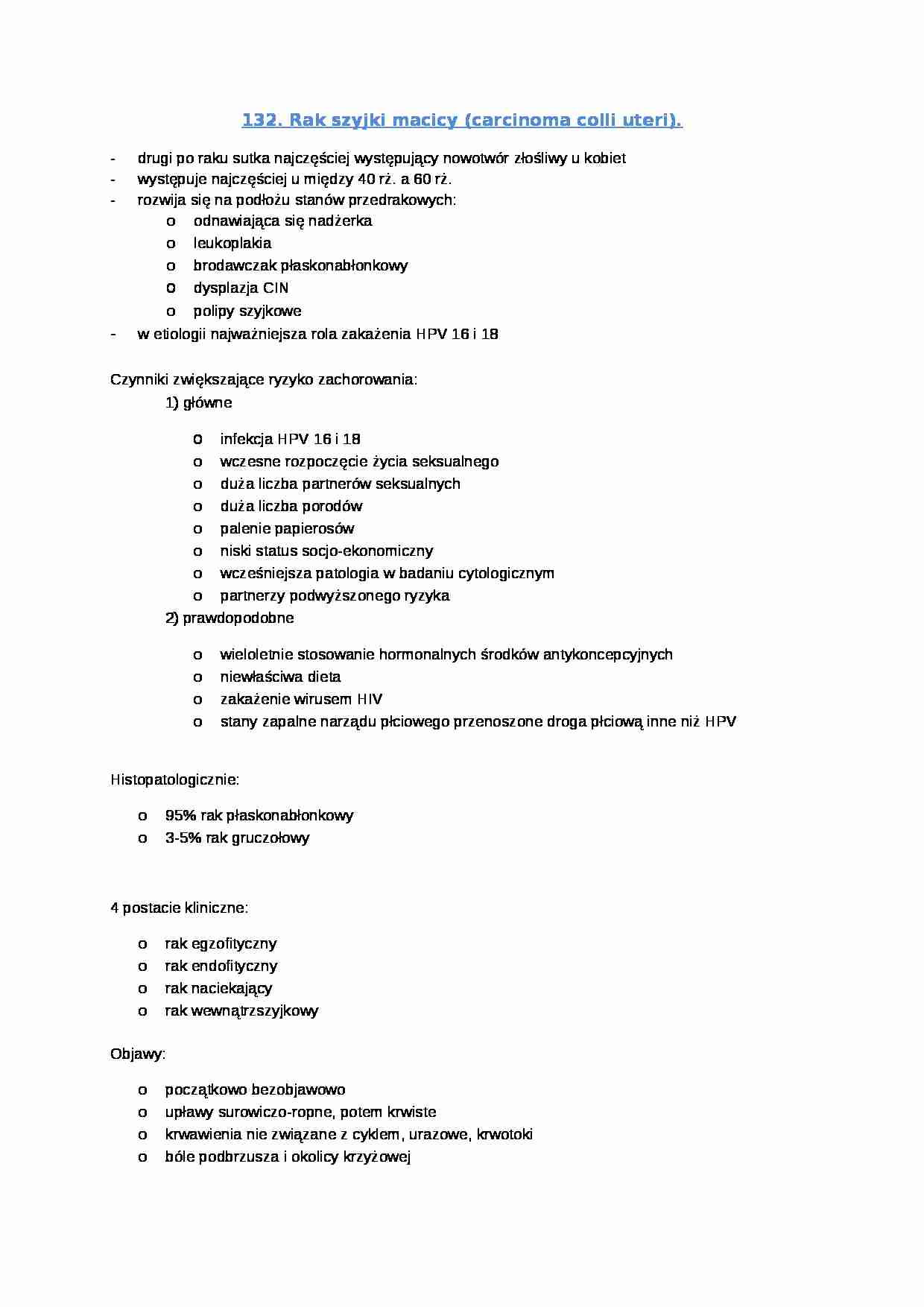 Rak szyjki macicy - strona 1