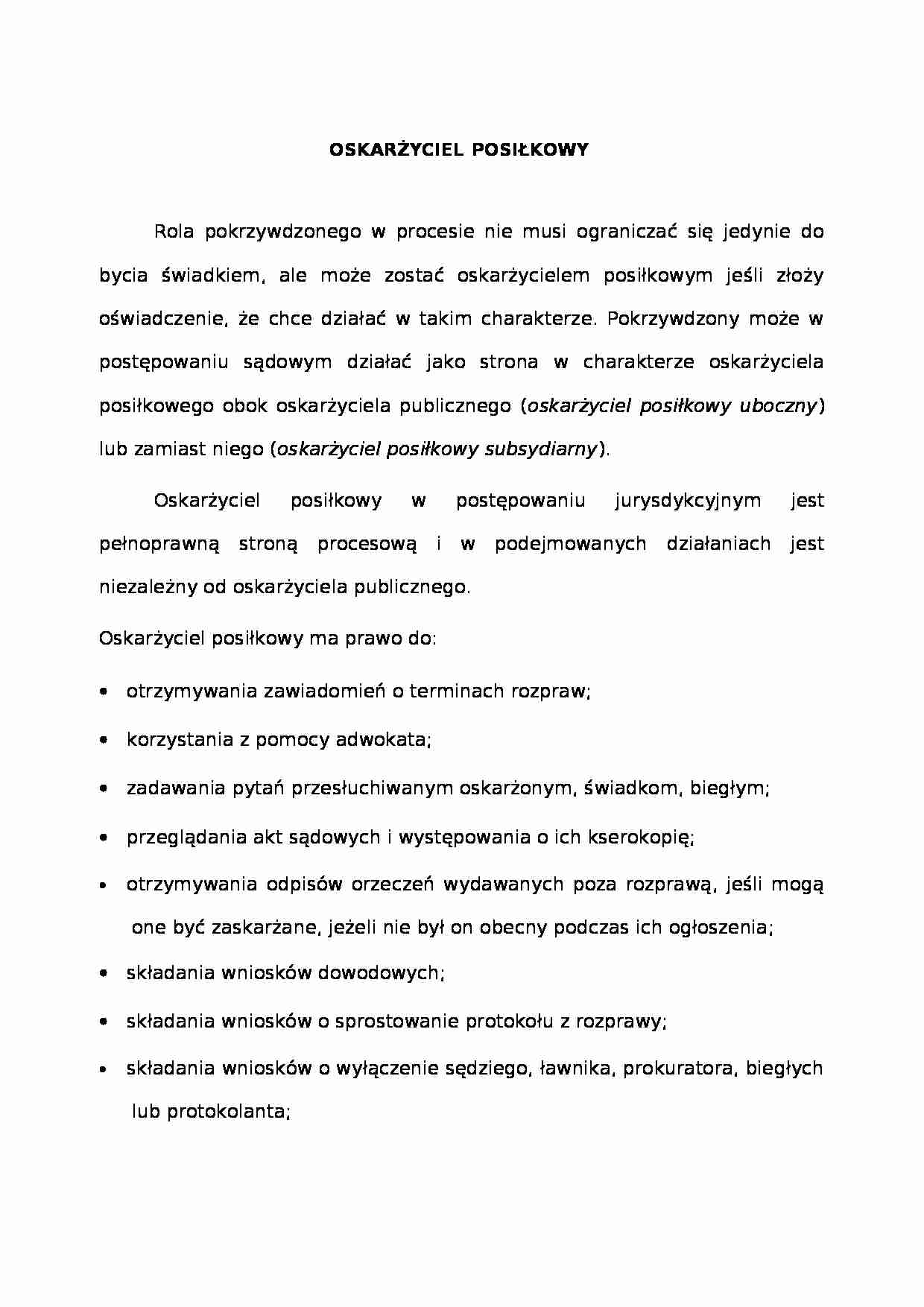 Oskarzyciel posilkowy - strona 1