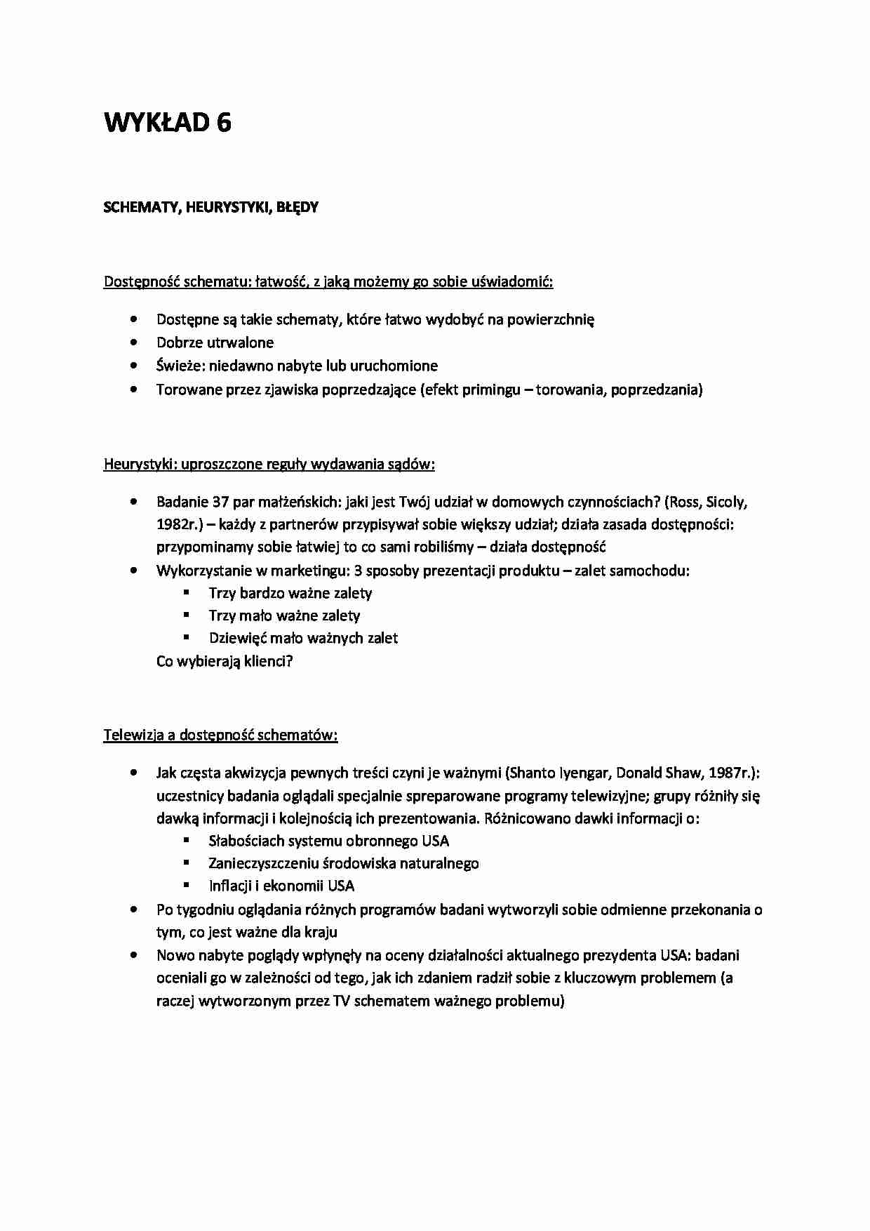 Wykład 6, schematy, heurystyki, błędy - strona 1