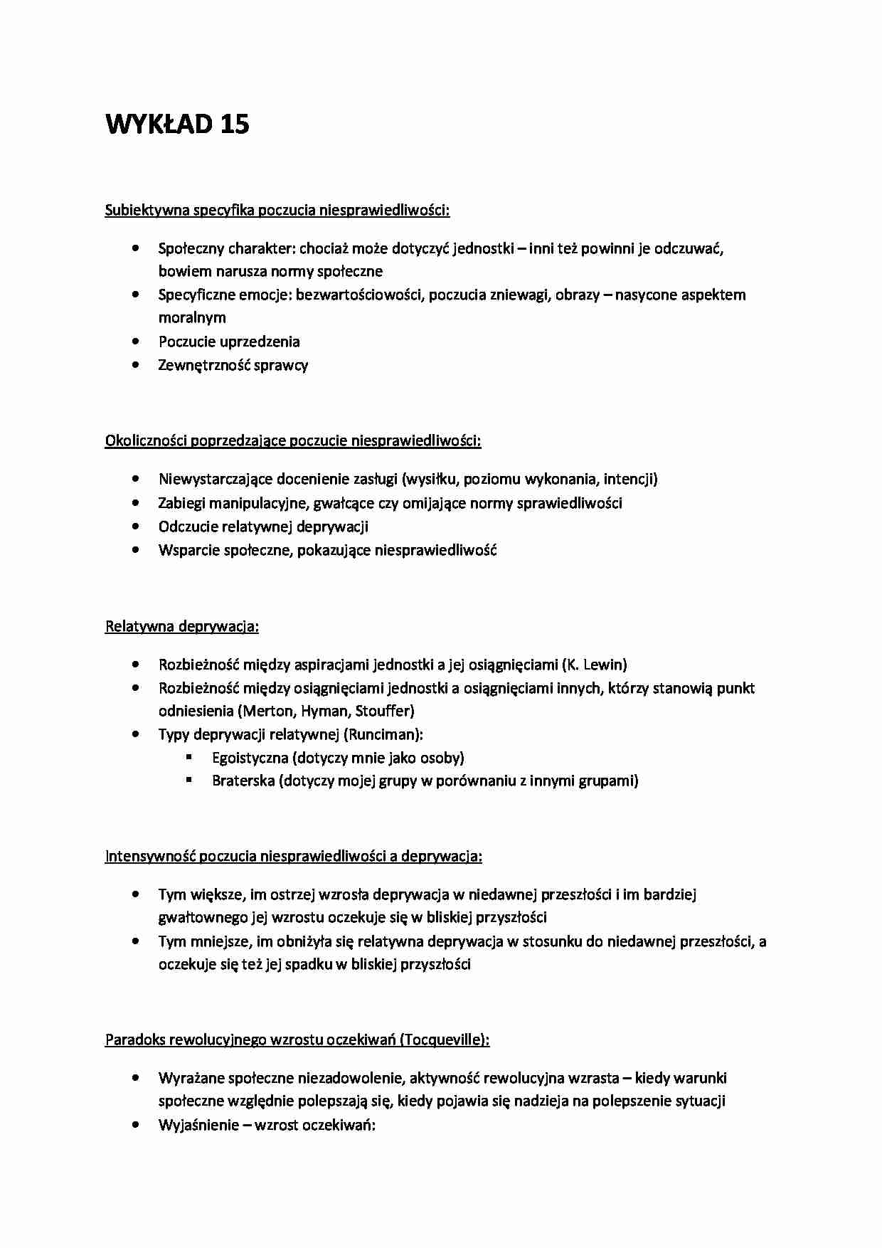Wykład  (15) Subiektywna specyfika poczucia niesprawiedliwości - strona 1