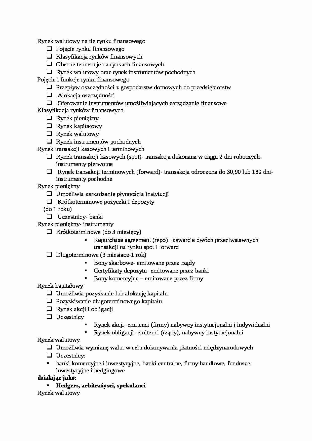 Wykład I- rynki walutowe - strona 1