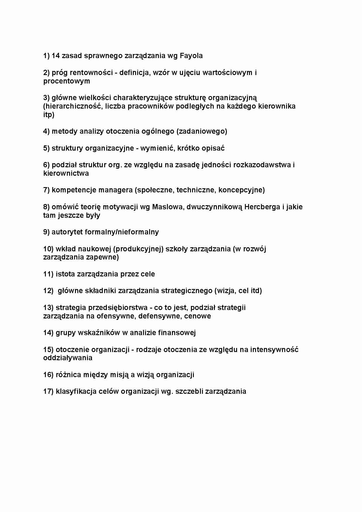 pytania na egzamin - Zarządzanie strategiczne - strona 1