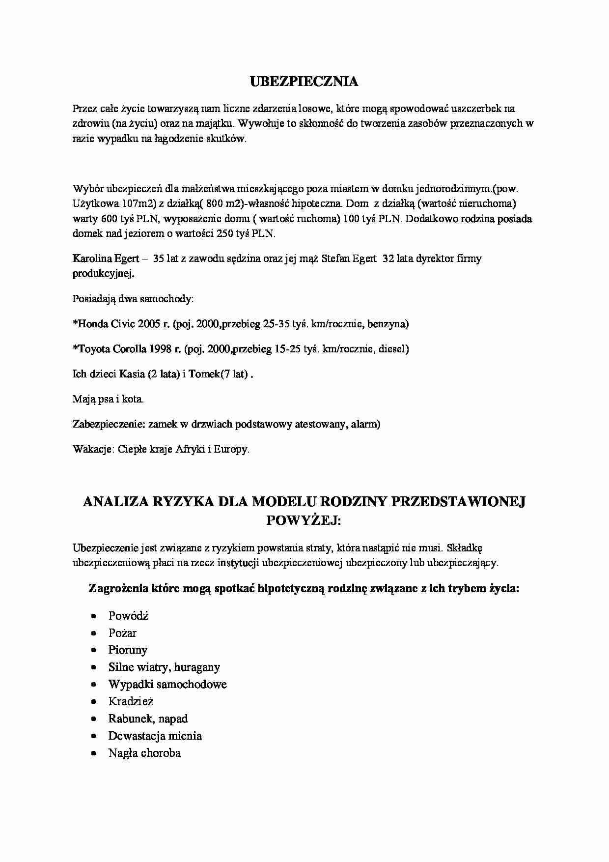Analiza ryzyka modelu dla rodziny - strona 1