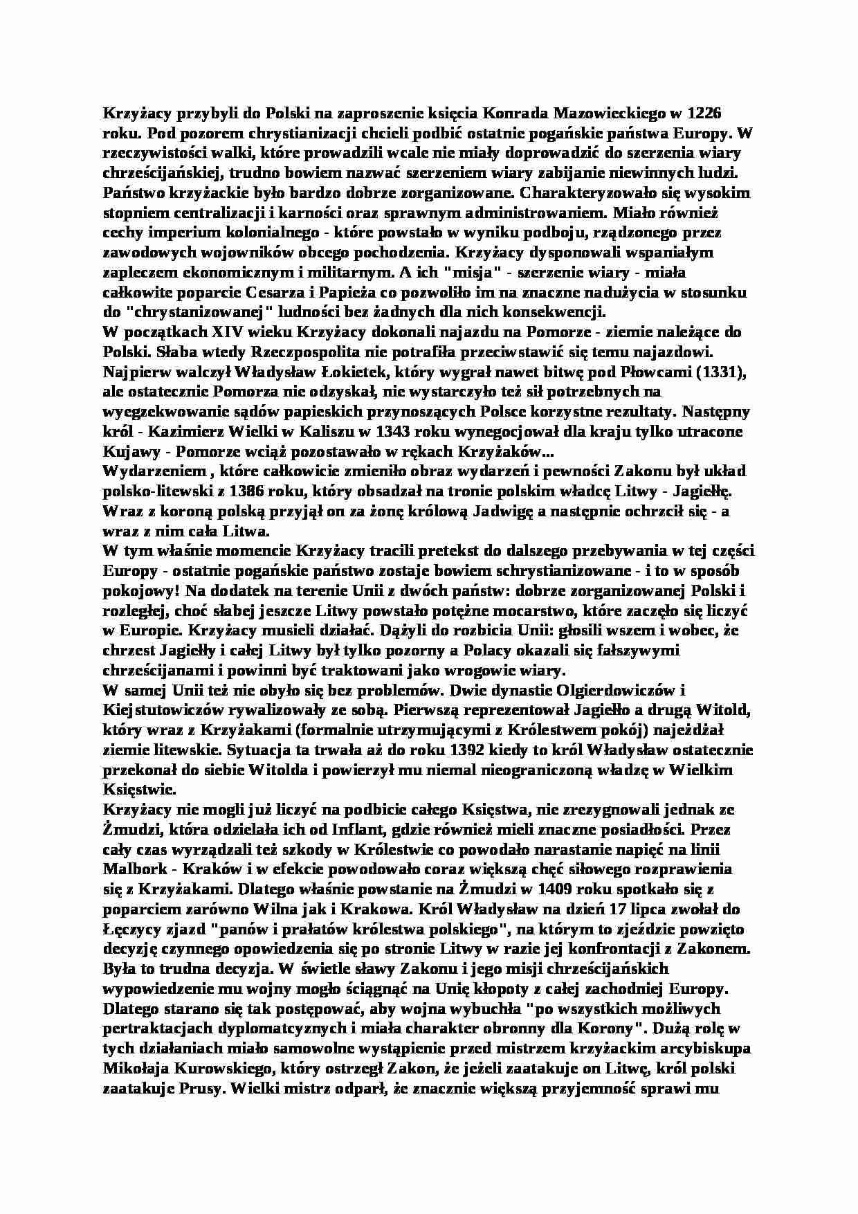 Bitwa pod Grunwaldem - Krzyżacy - strona 1