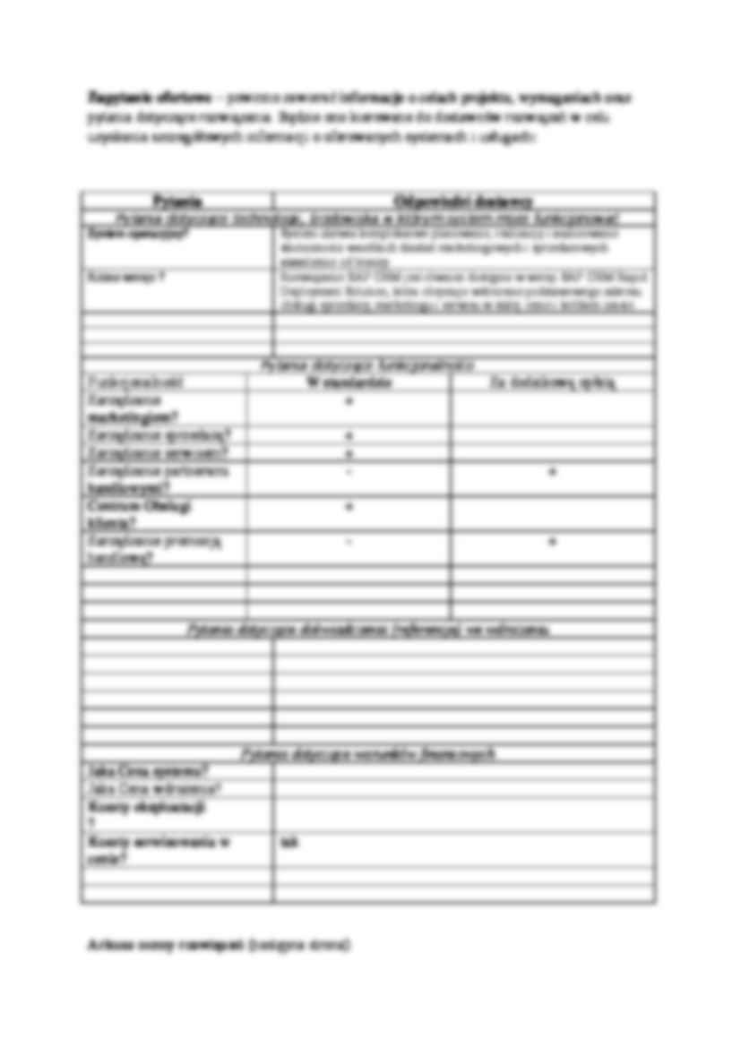 Wybór systemu CRM - dokumentacja  - strona 2