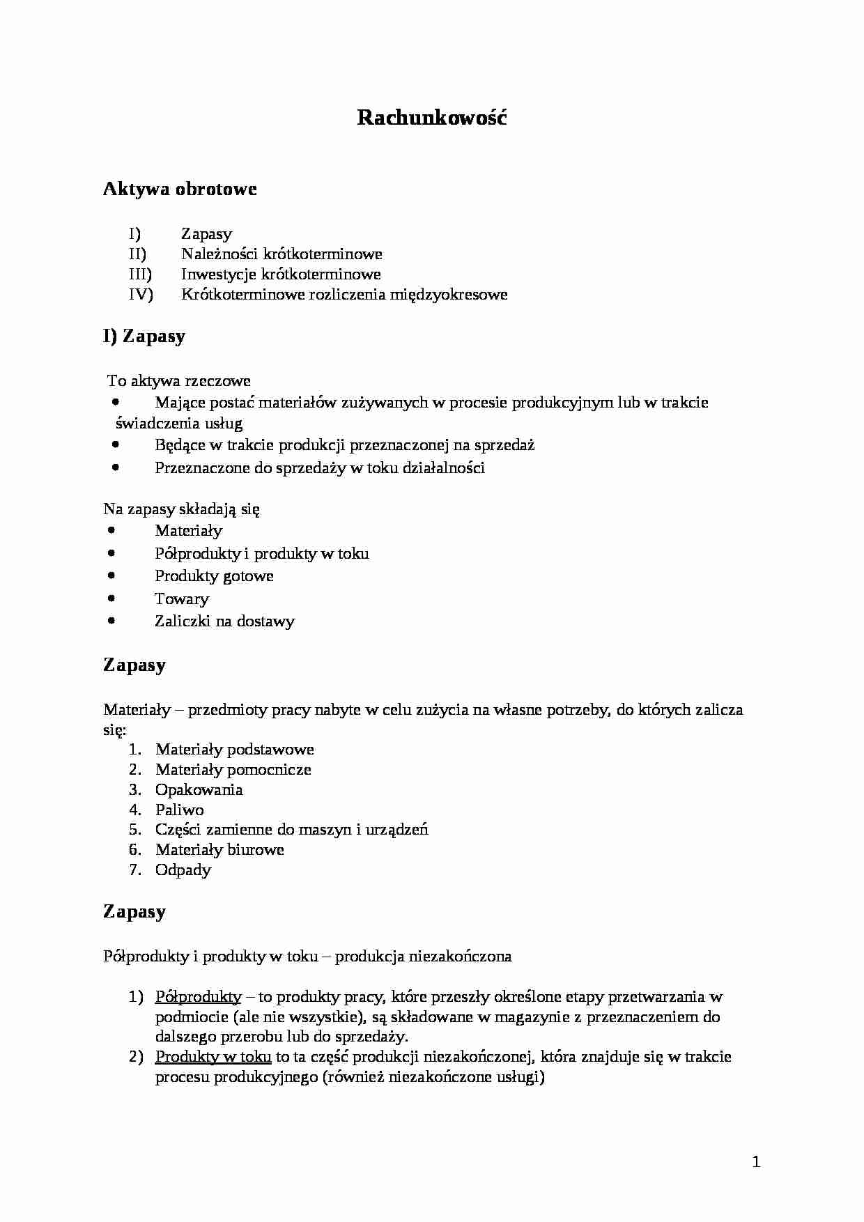 Bilans, aktywa i pasywa - strona 1