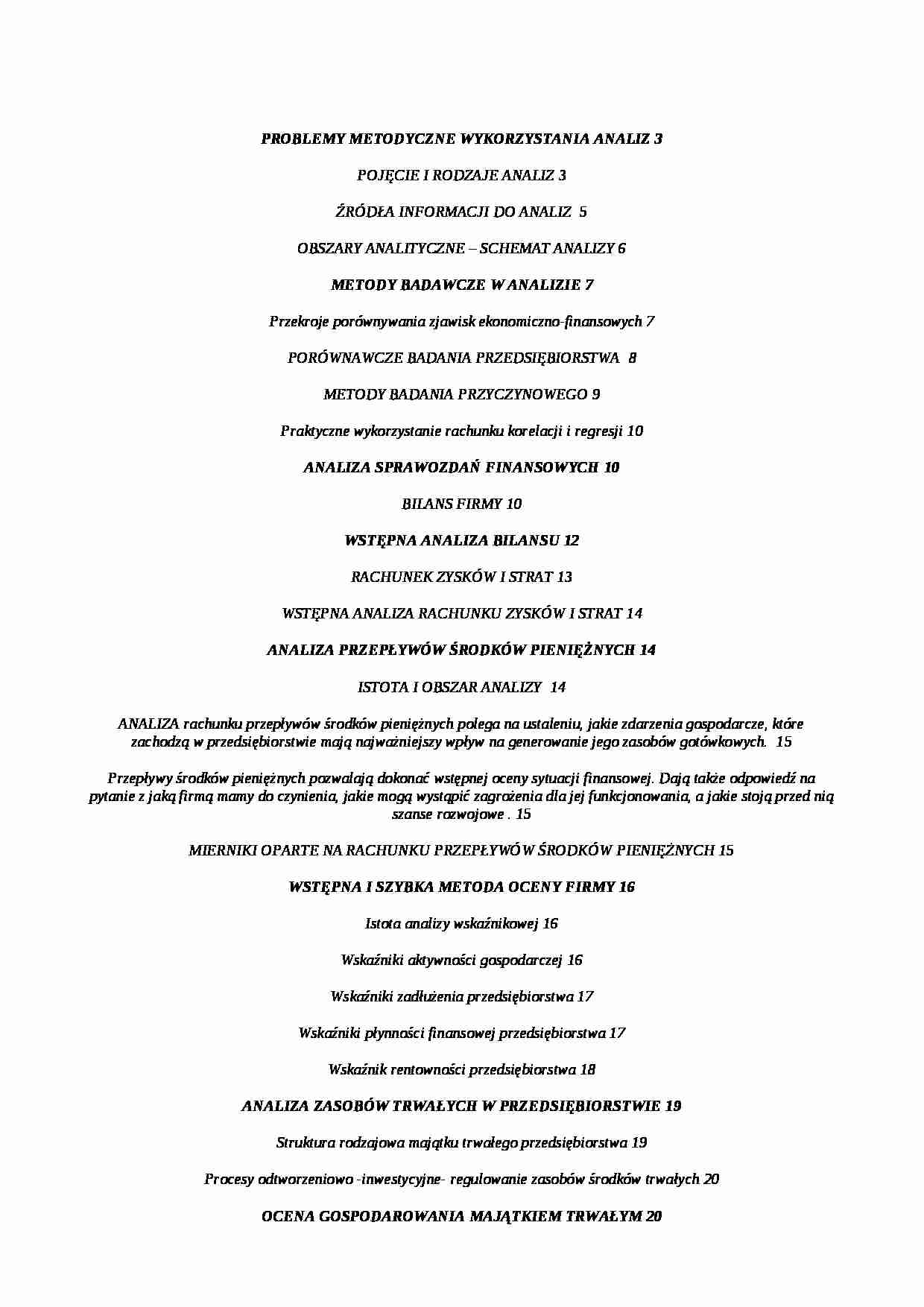 Analiza ekonomiczna firm - strona 1