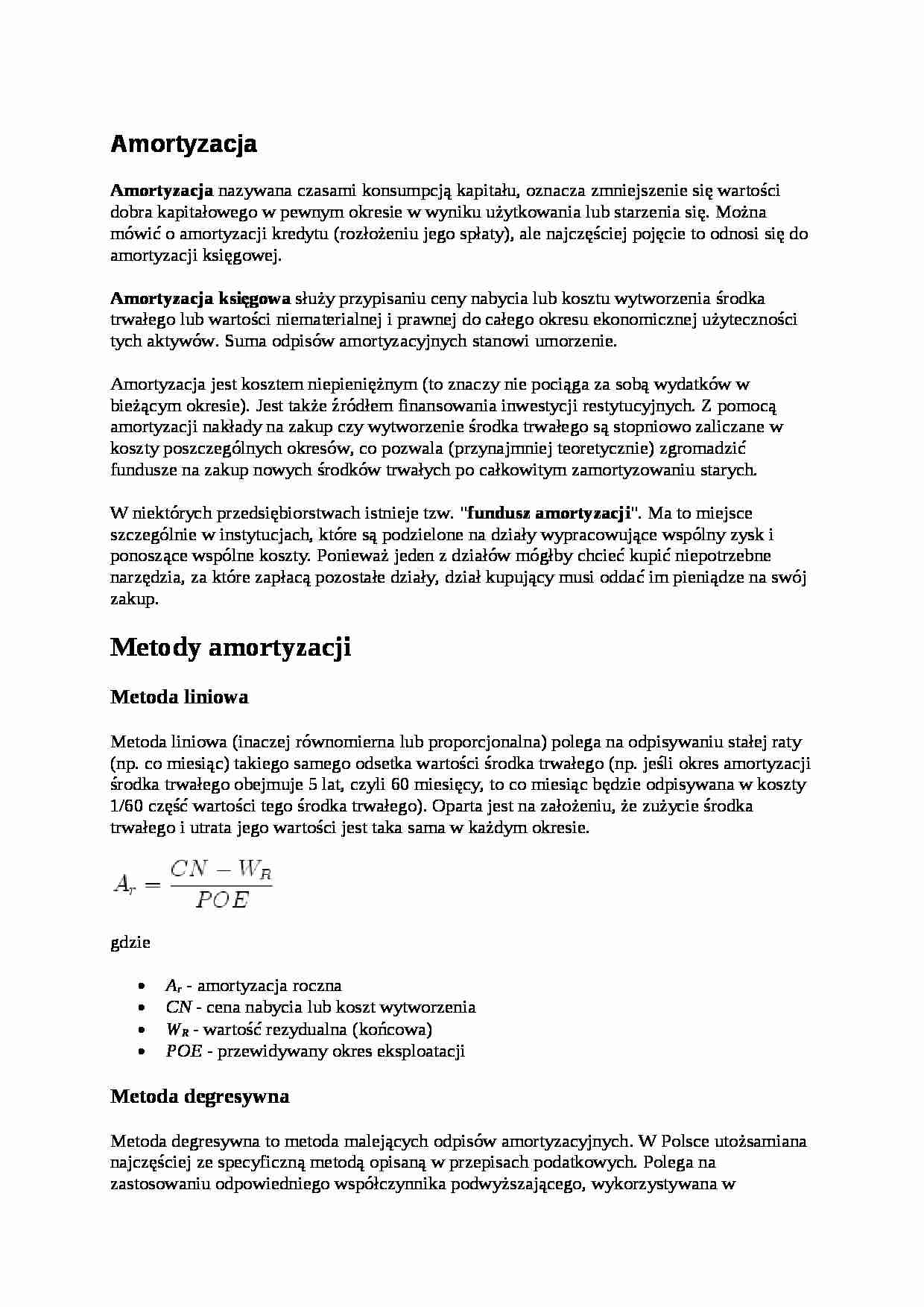 Amortyzacja - kredyt o ratach stalych - strona 1