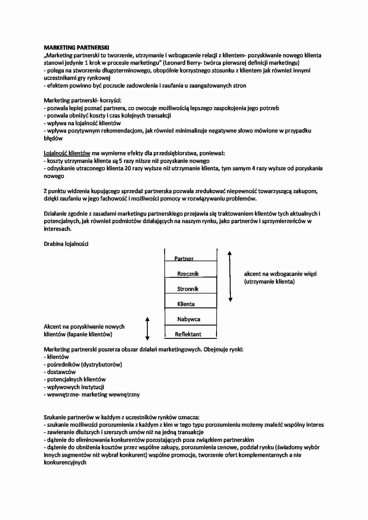 Marketing partnerki - charakterystyka  - strona 1