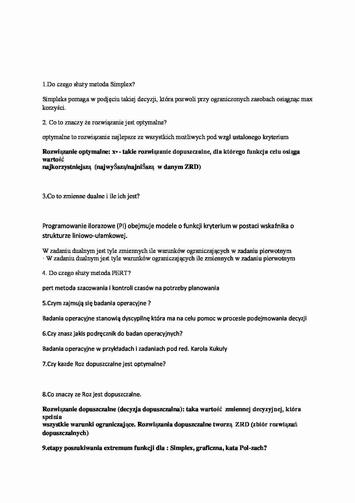 Metoda Simplex - kolokwium - strona 1