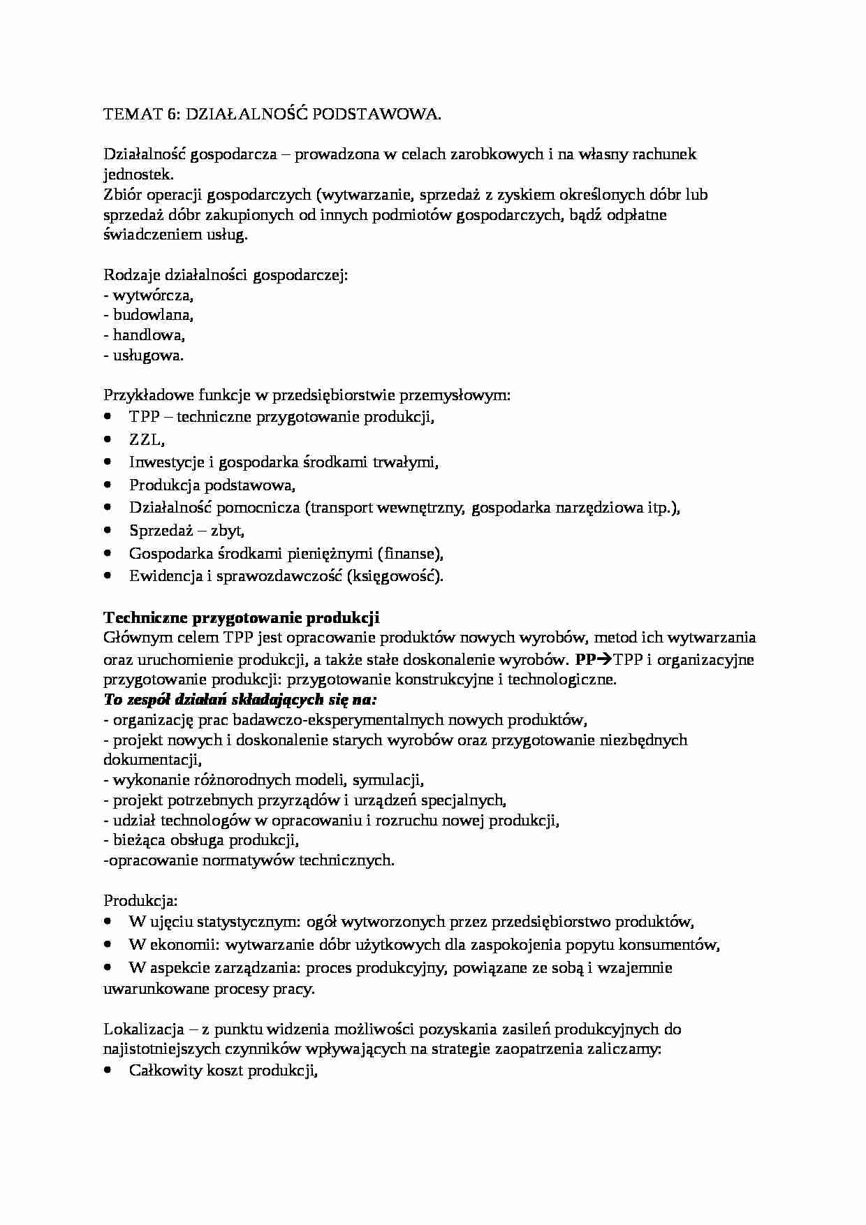 Podstawowa działalność gospodarcza  - strona 1