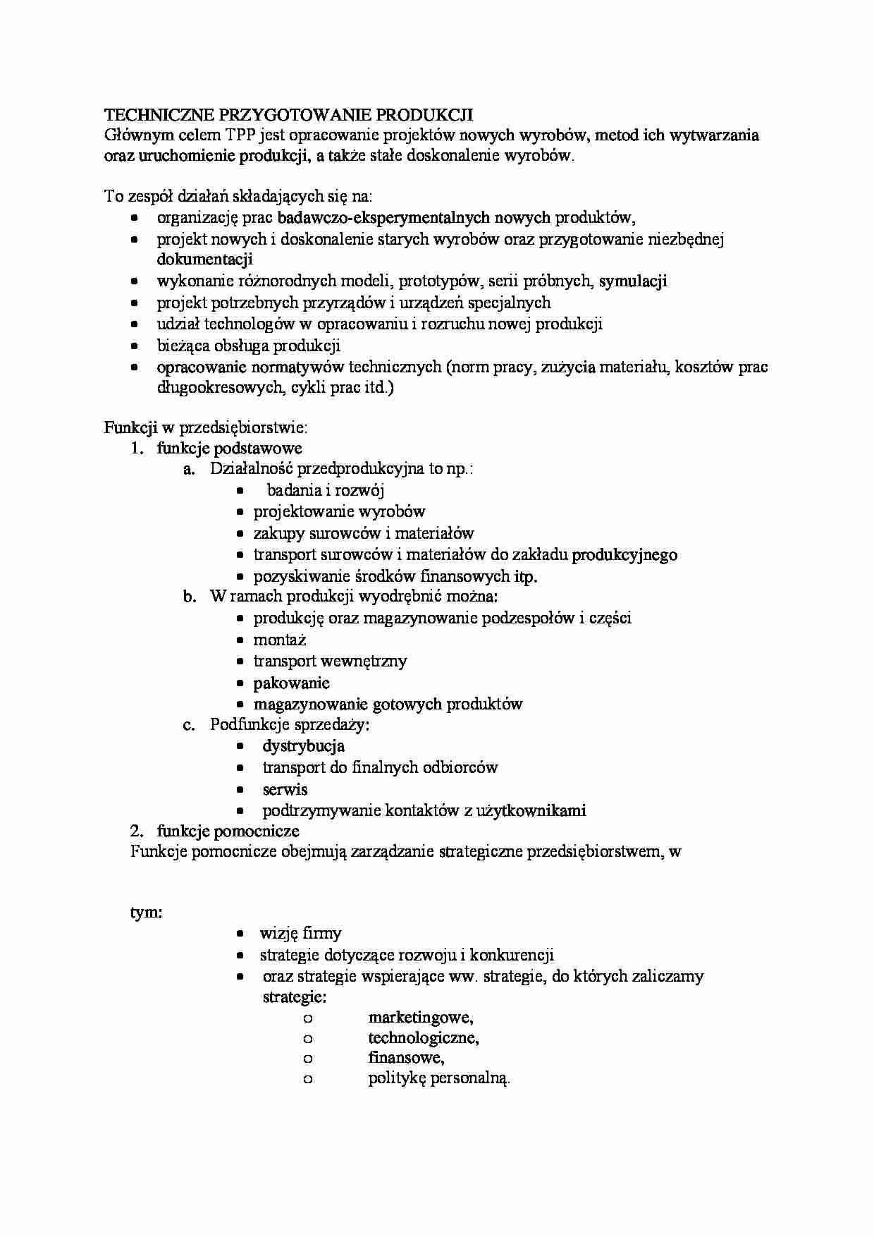 Techniczne przygotowanie produkcji  - strona 1