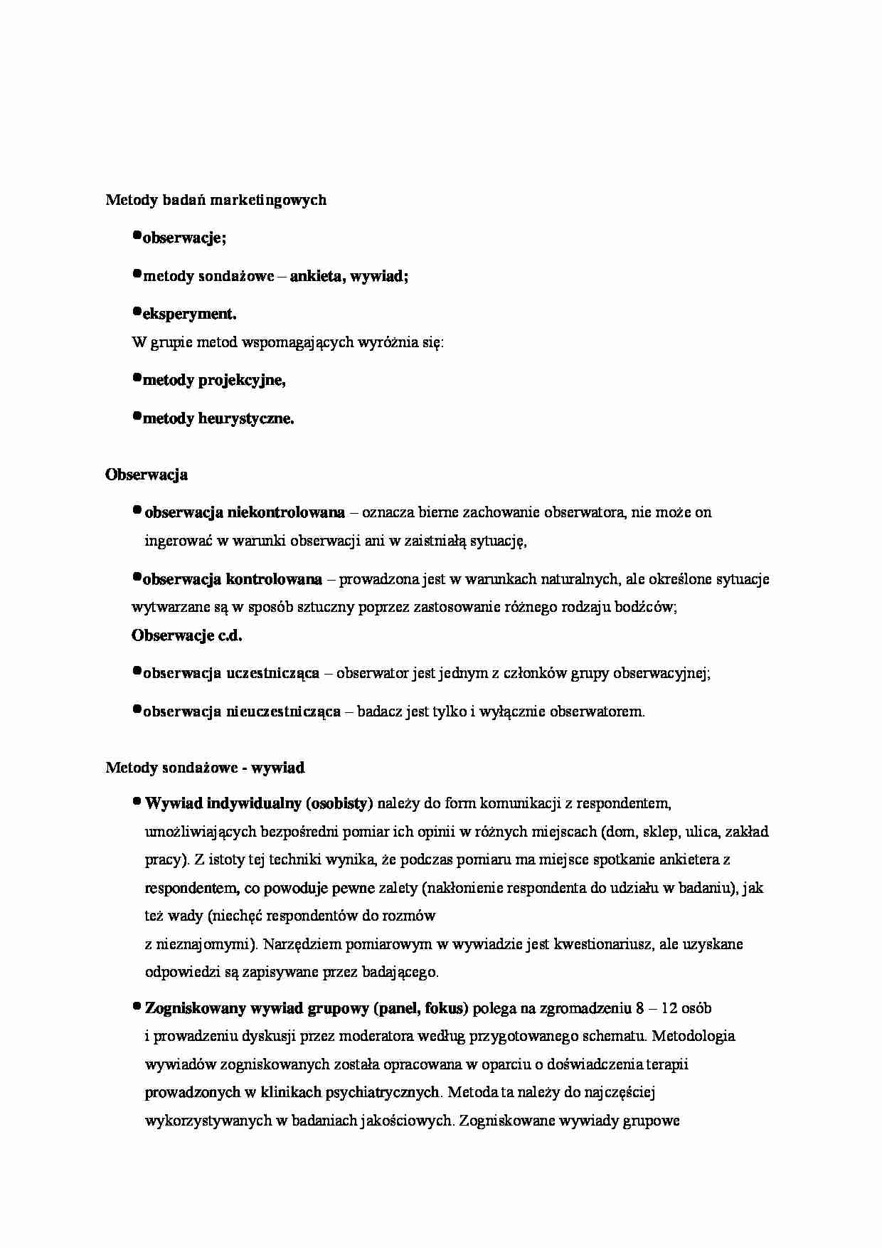Metody badań marketingowych - strona 1