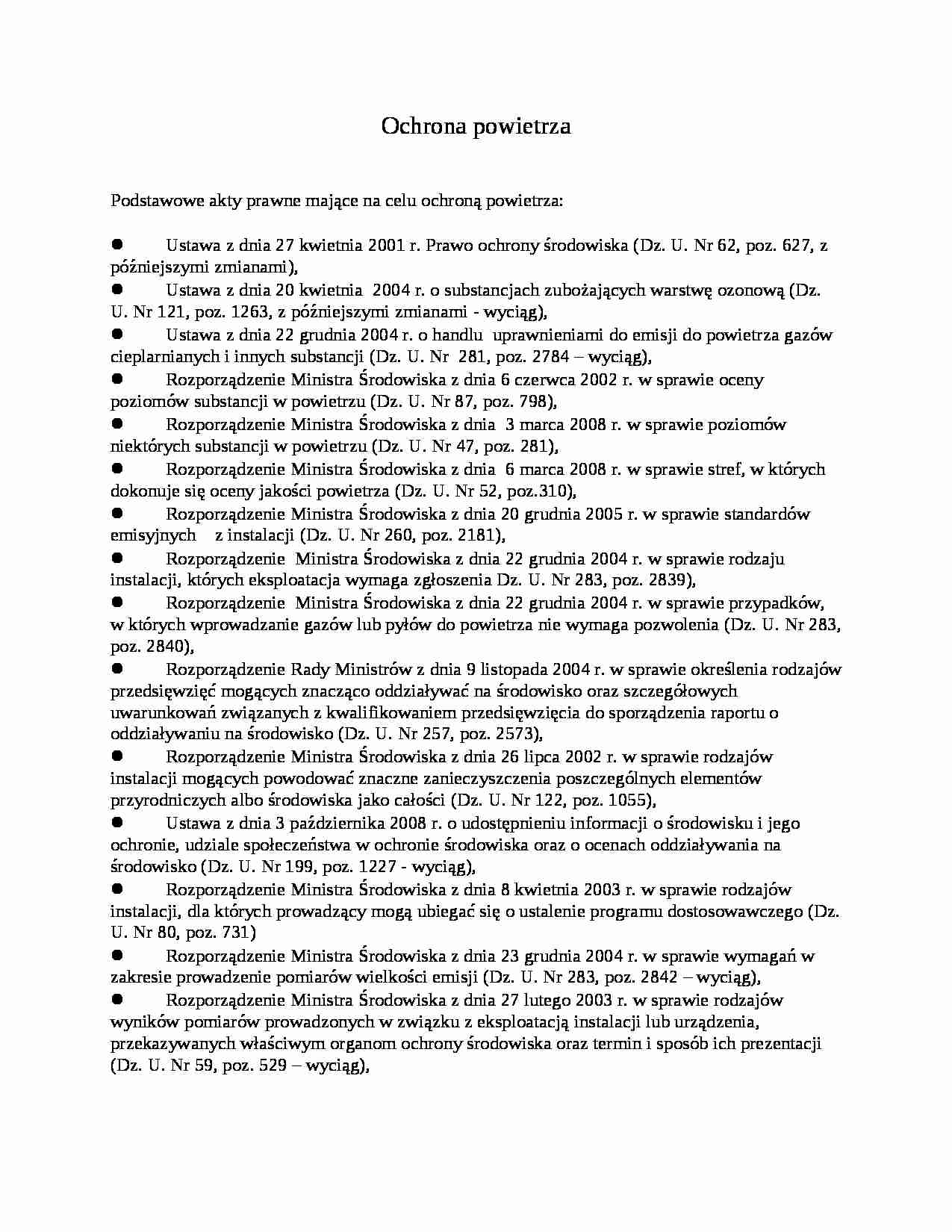 Ochrona powietrza - informacje ogólne  - strona 1
