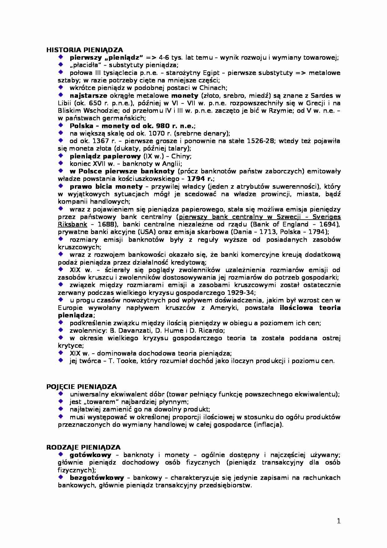 Historia pieniądza - strona 1