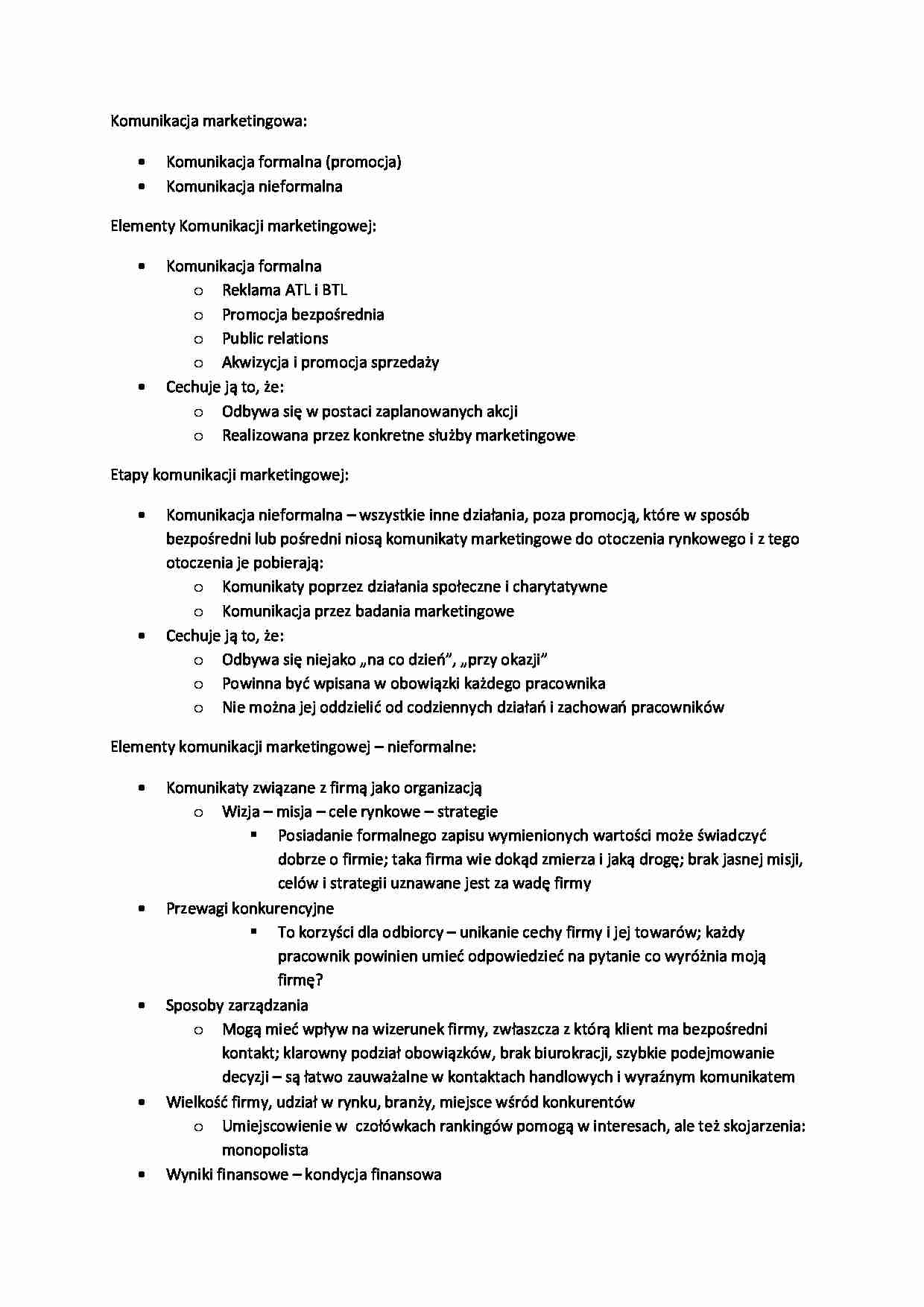 Komunikacja marketingowa - charakterystyka  - strona 1