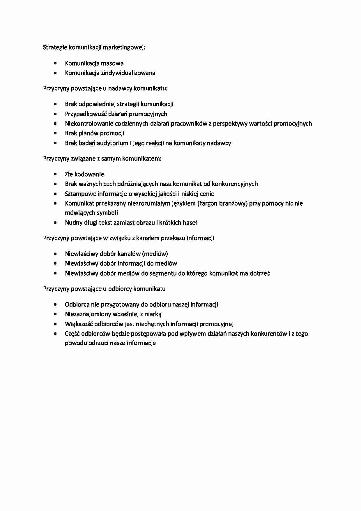 Strategie komunikacji marketingowej - strona 1