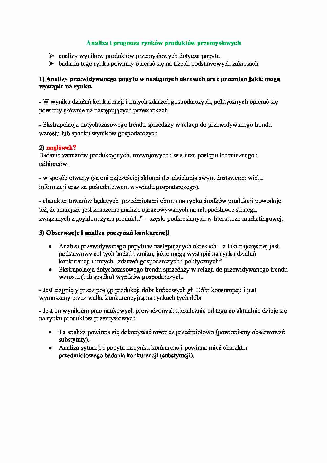 Analiza rynków produktów przemysłowych - strona 1