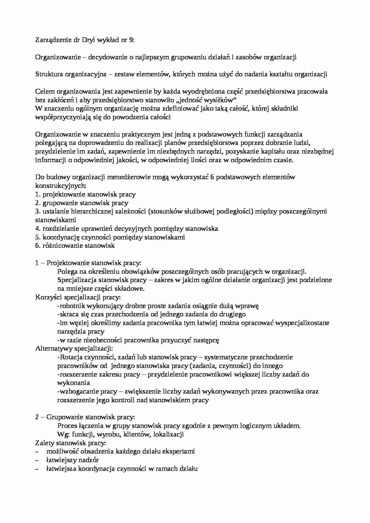 Organizacja przedsiębiorstwa - cele - strona 1