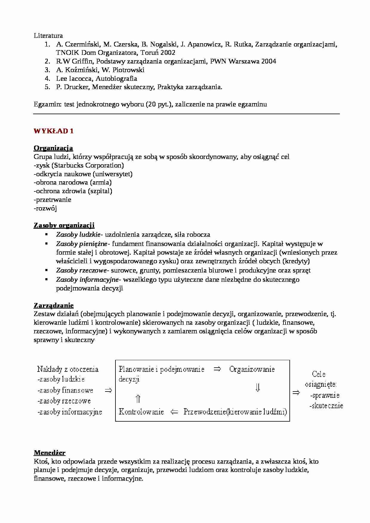 Organizacja i jej zasoby  - strona 1