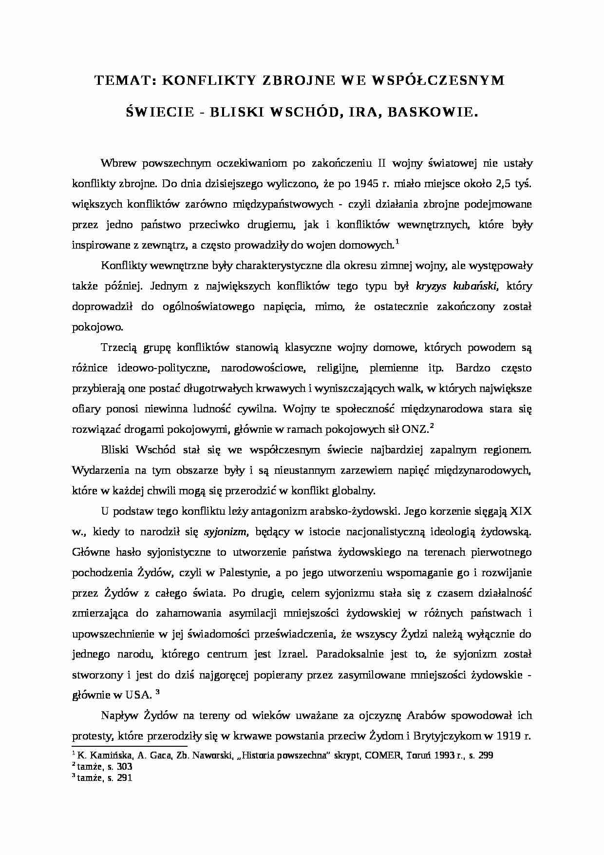 Konflikty zbrojne we współczesnym świecie - strona 1