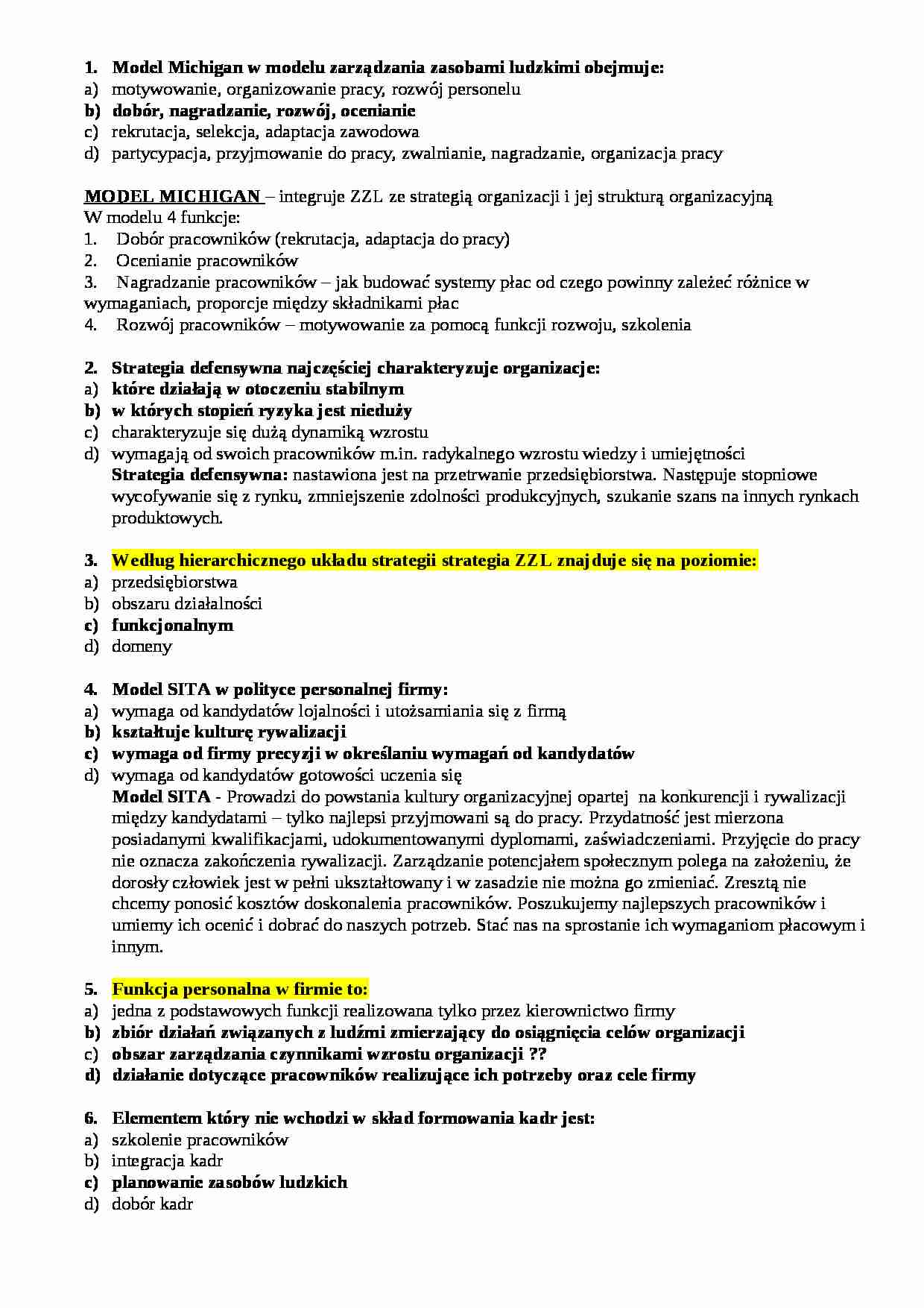 Model Michigan w zarządzaniu - strona 1