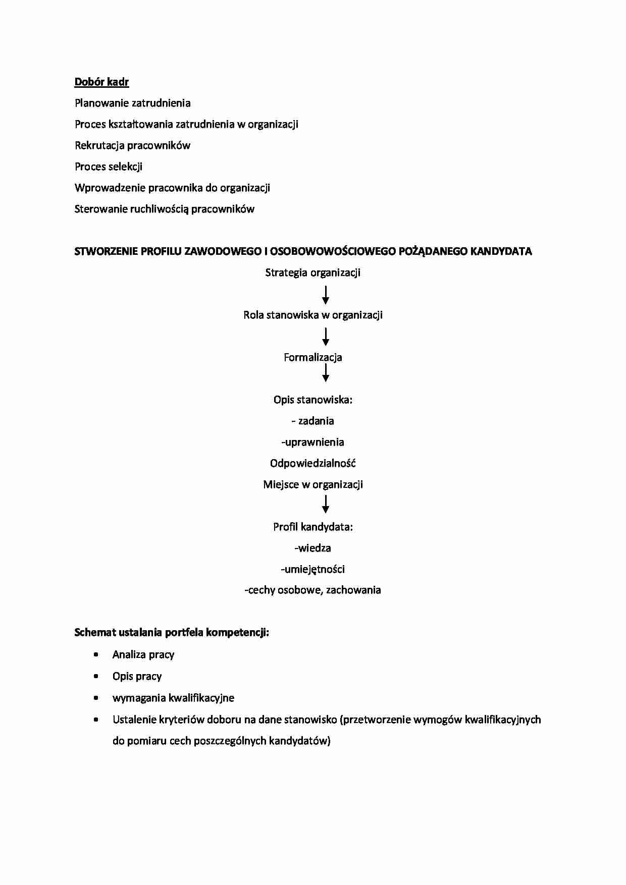 Dobór kadr - strategia  - strona 1