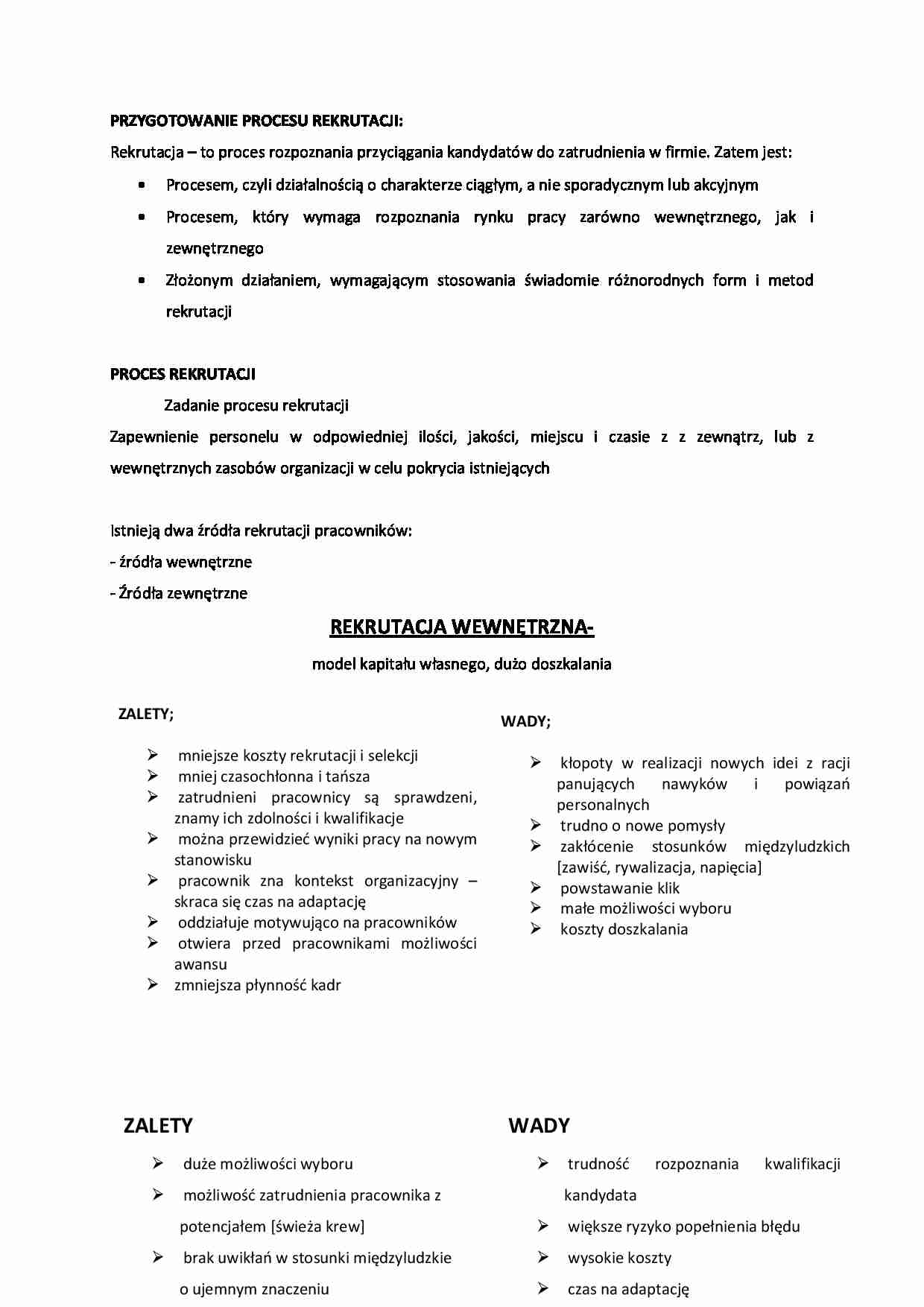 Przygotowanie procesu rekrutacji  - strona 1