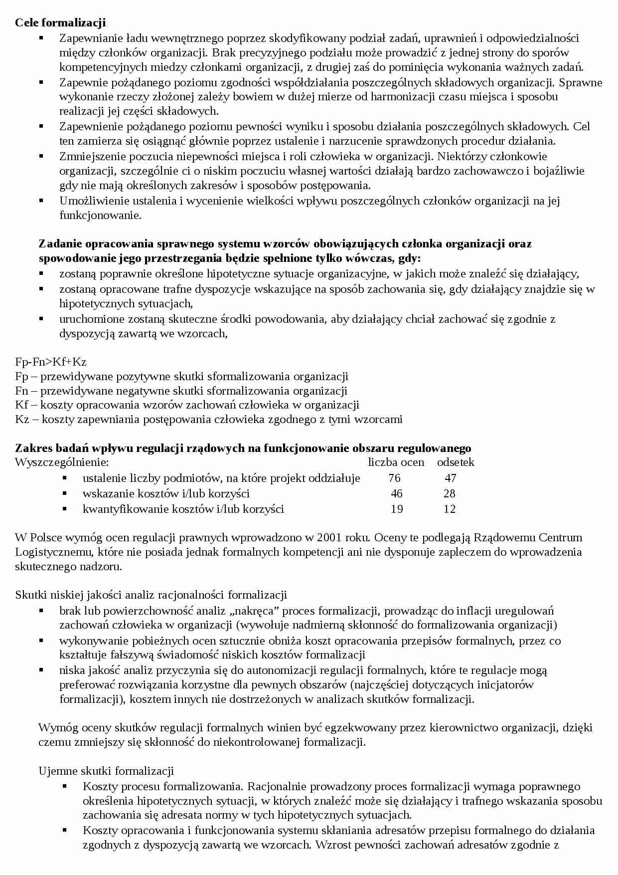 Cele formalizacji  - strona 1