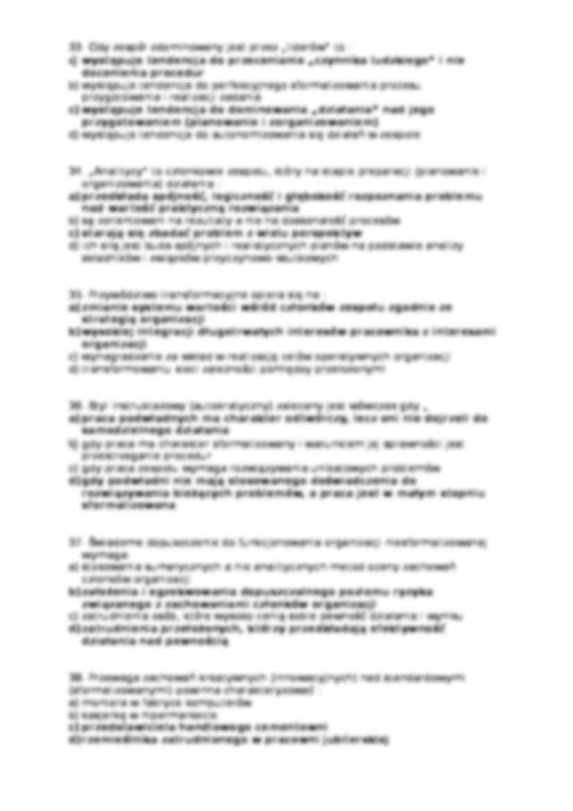 Zachowania organizacyjne - pytania na egzamin - strona 3