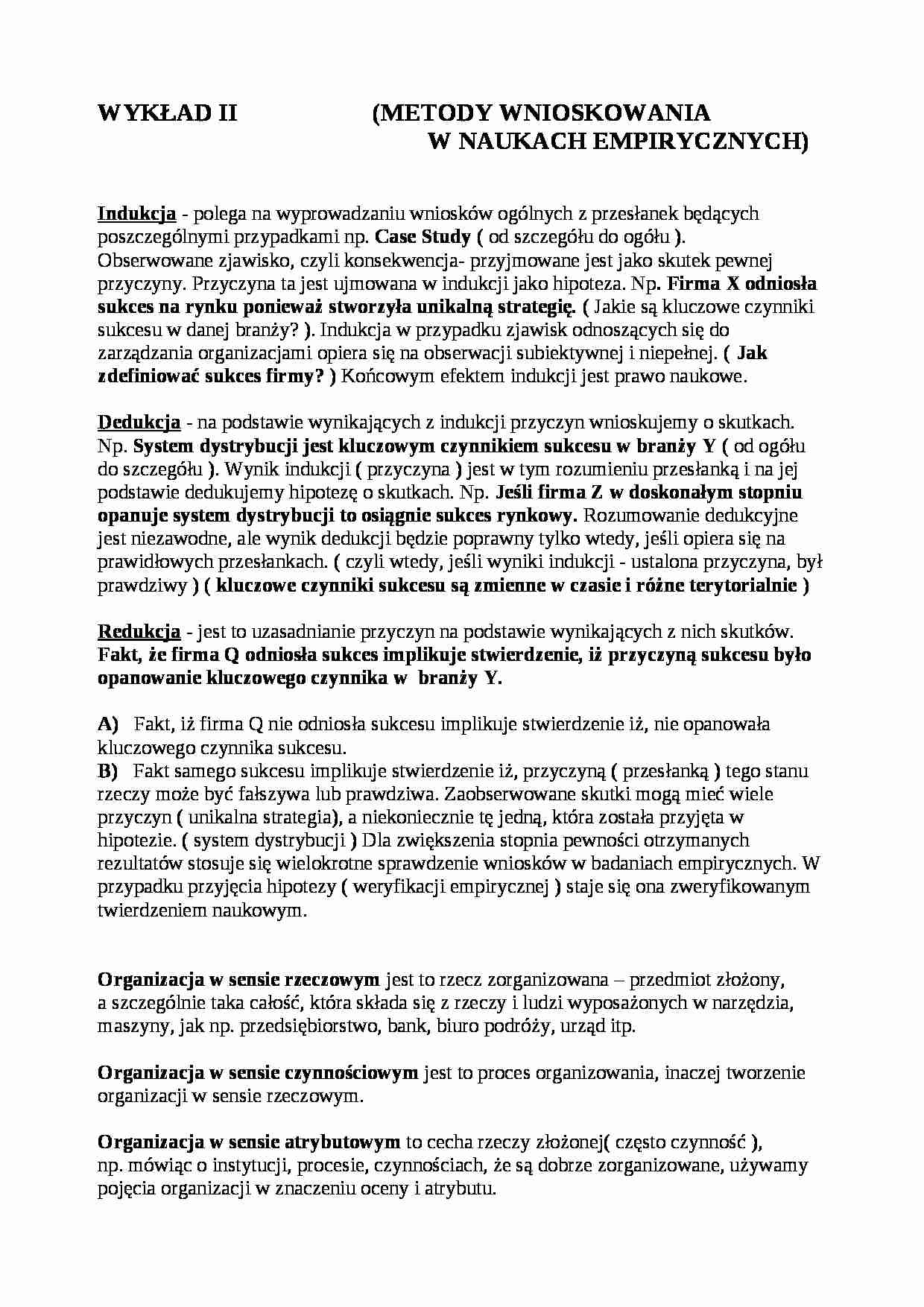 Metody wnioskowania w naukach empirycznych - strona 1