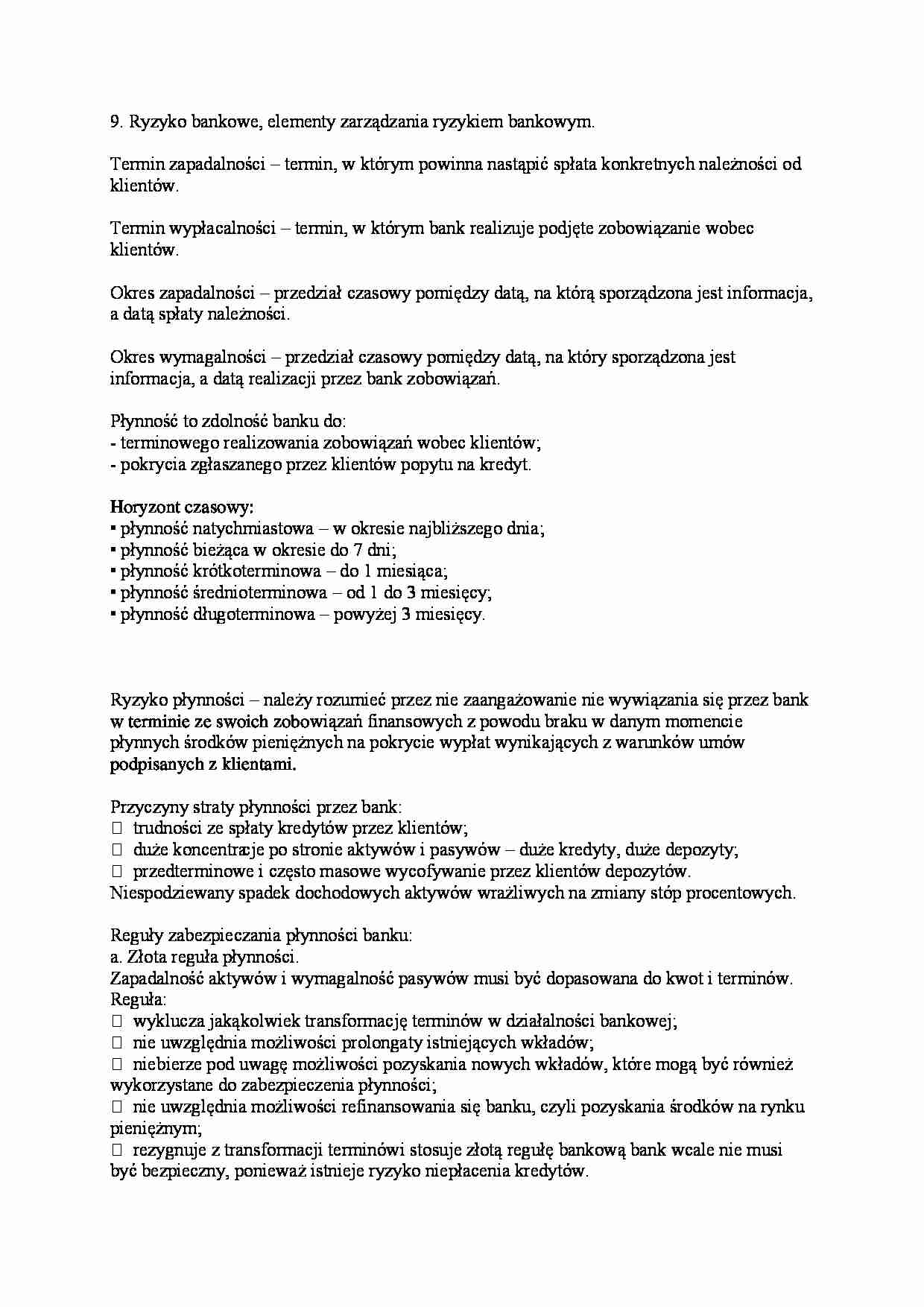 Ryzyko bankowe - charakkterystyka  - strona 1