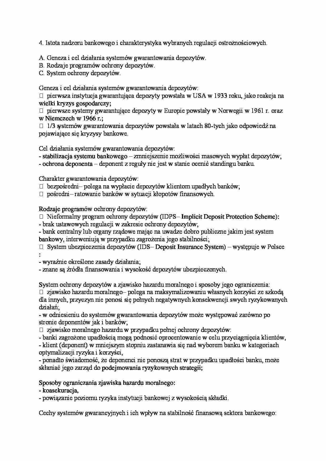 Istota nadzoru bankowego - strona 1