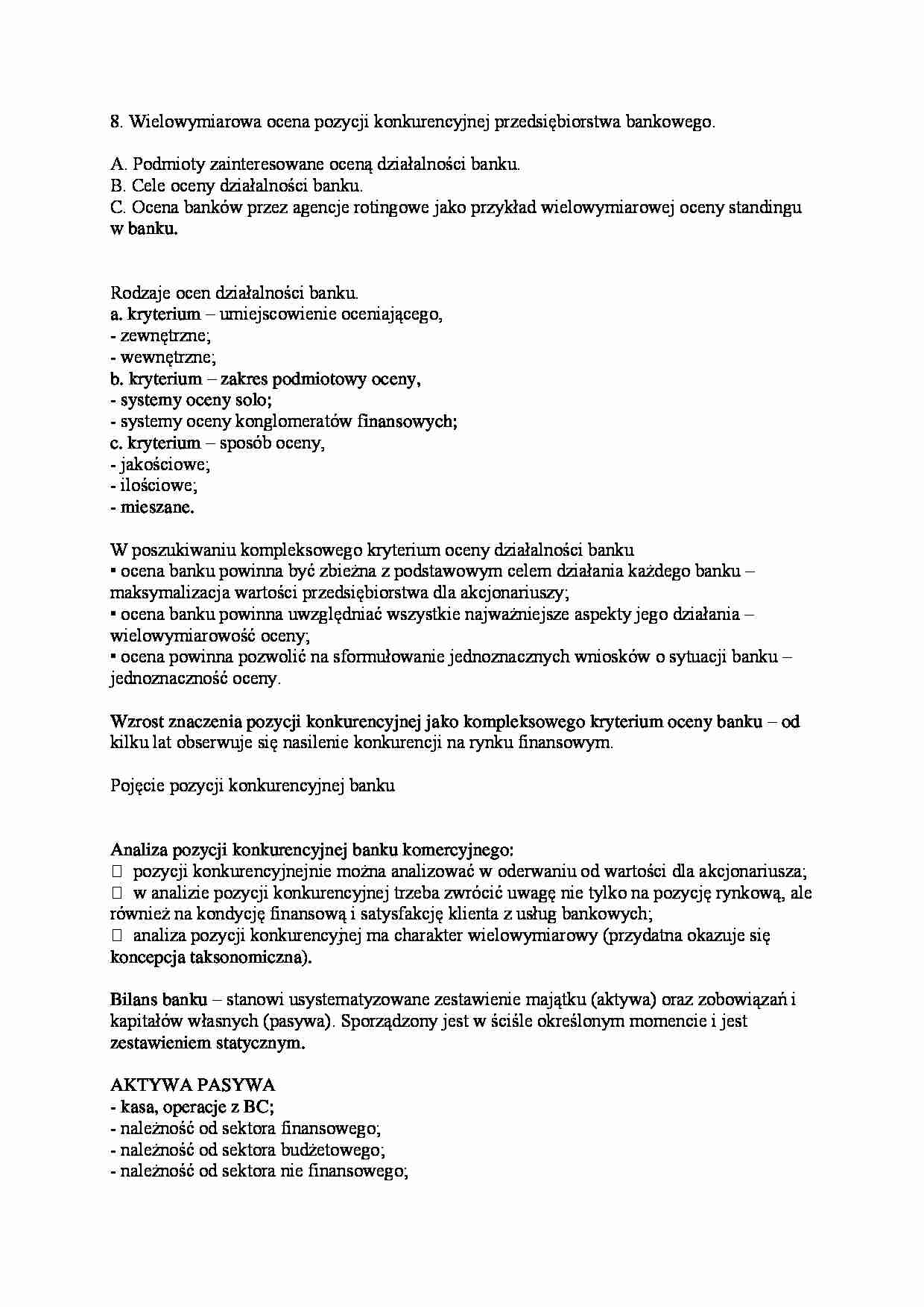 Wielowymiarowa ocena pozycji konkurencyjnej  - strona 1