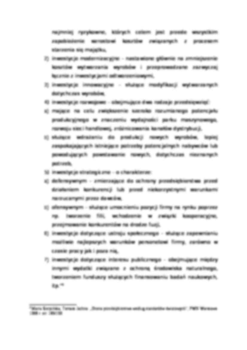 Rodzaje inwestycji przedsiębiorstwa  - strona 3