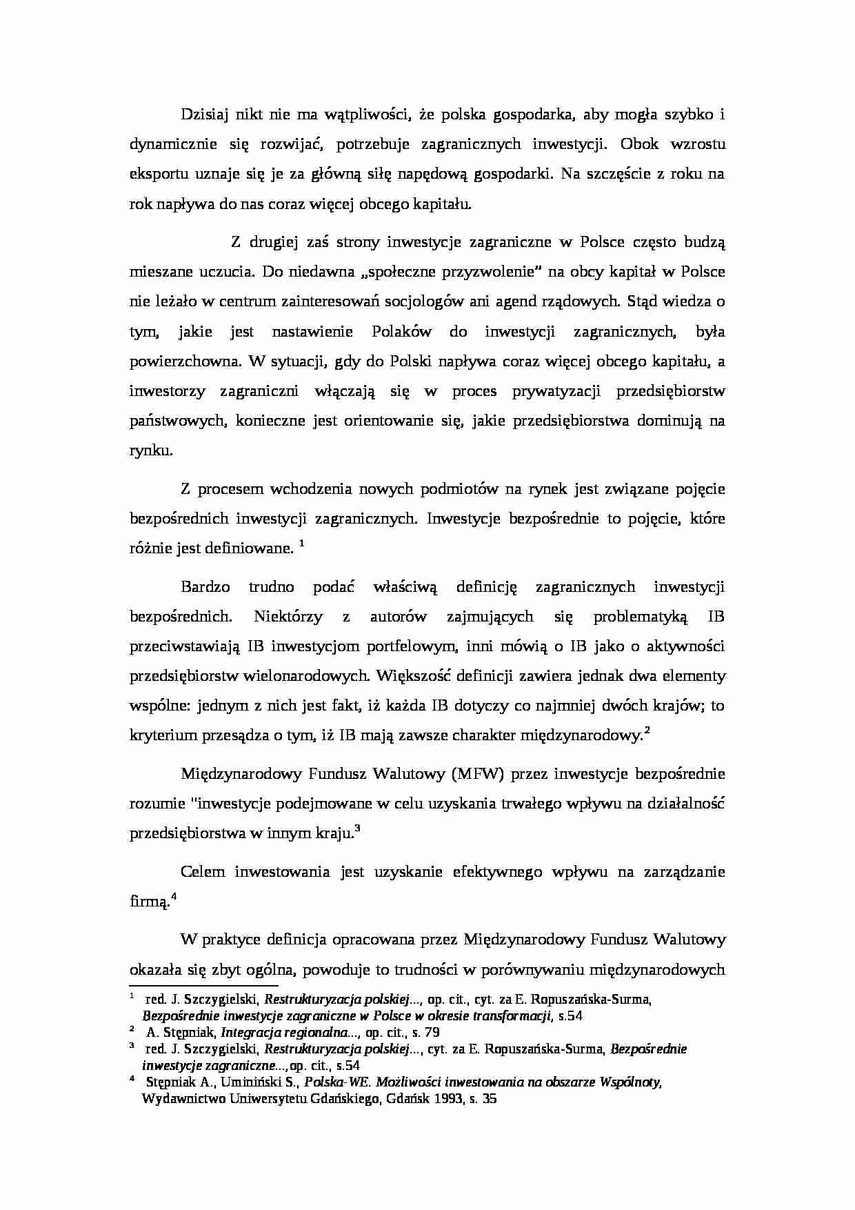 Inwestycje zagraniczne i ich role - strona 1