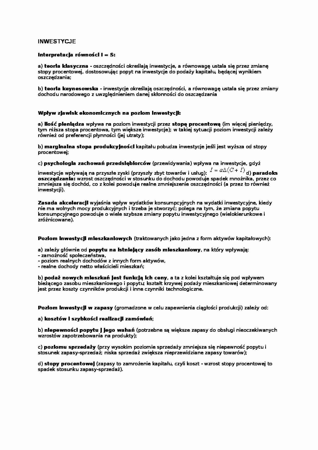 Poziomy inwestycji mieszkaniowych  - strona 1